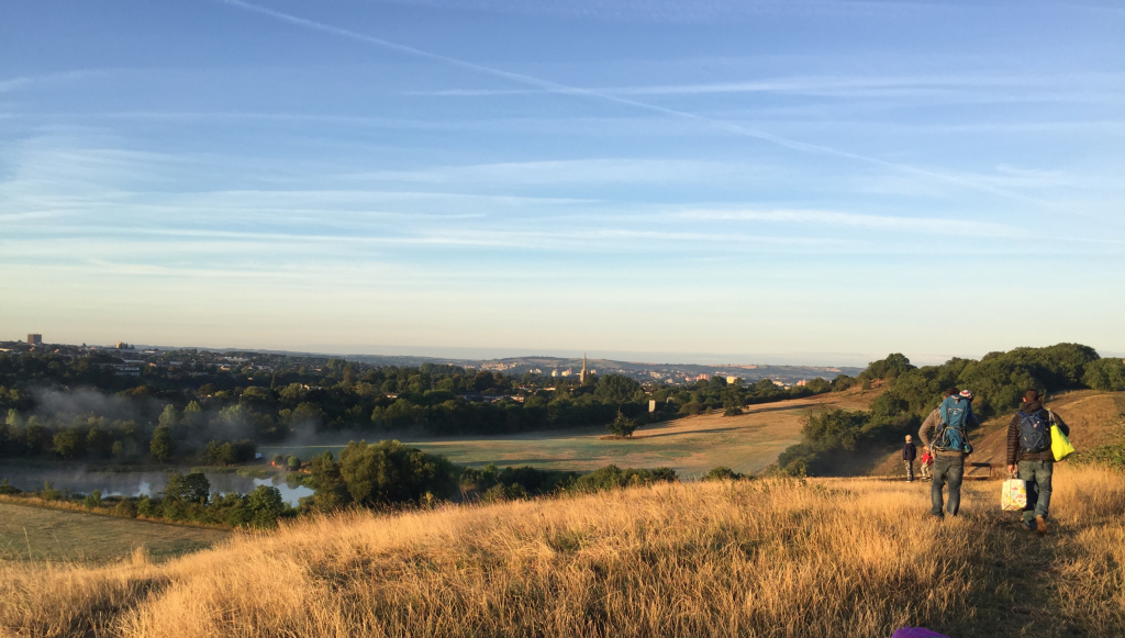 Sunny autumn view across Stoke Park